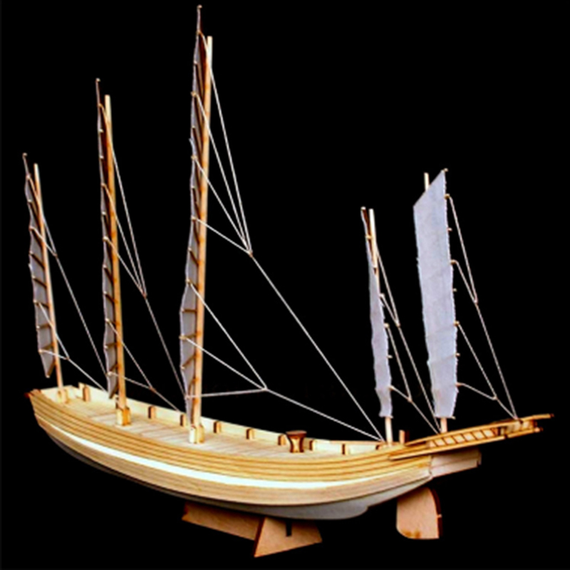 Model Kit Yacht - 1pcs Chinese sand boat wooden assembly