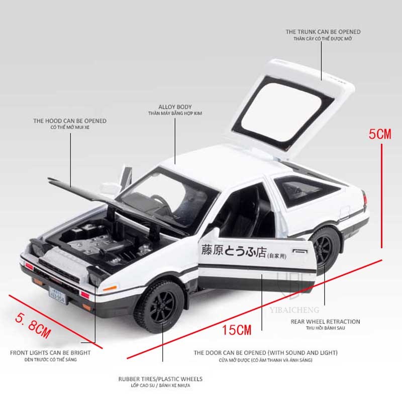 1/32 INITIAL D AE86 Alloy Car  - огляд і ціна Model Kit Ae86