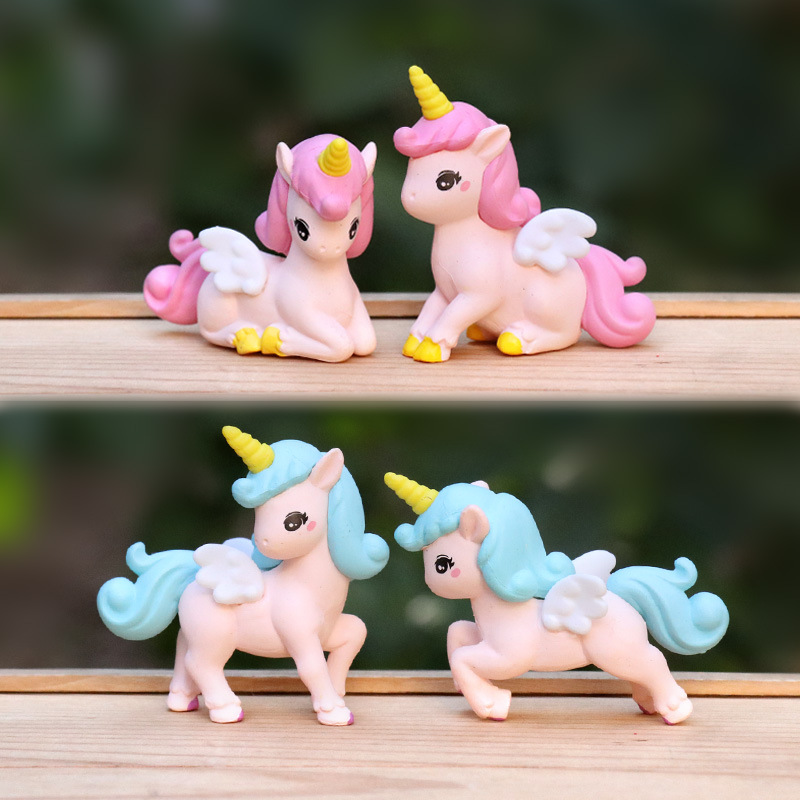 4pcs/set Anime unicorn Q Versi - огляд і ціна Model Kit Unicorn